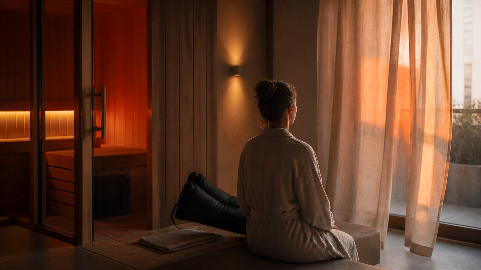 A quiet recovery session in RIOwell's warm wood interior
